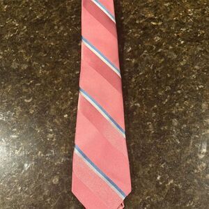 *3/$15 Sears Men's Store Vintage Pink Striped Silk Tie Classic Style
